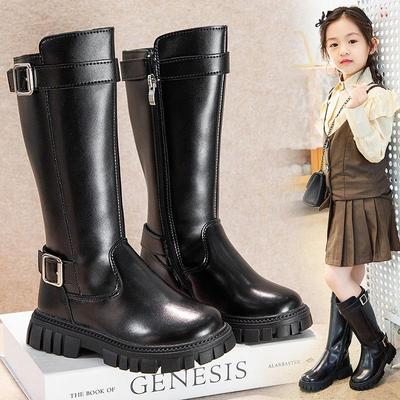 Fashion Winter New Warm Black Test Zipper High-top Velvet Girls' Shoes Non-slip Korean Version of Snow Leather Boots