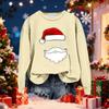 Women's Fashionable Casual Long-Sleeved Christmas Letter Print Crew-Neck Sweatshirt
