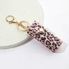 Ladies Leopard Single Lipstick Storage Bag Mini Keychain Lipstick Storage Bag