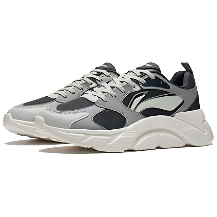 Li Ning Casual Cushioning Slip Resistant Abrasion Resistant Breathable Lightweight Low top Running Shoes Men's ARSS057-3