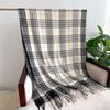 Unisex Korean Plaid Thick Winter Scarf with Tassels - Imitation Cashmere Shawl