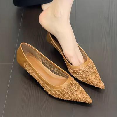 Fashion Elegant Women High Heels Shoes Mesh Sexy Pointed Toe Heeled Sandals Designer 2025 Summer New Dress Party Woman Pumps Zapatillas
