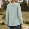 Breathable Mesh Long Sleeve Tops for Women Solid Color Puff Sleeve T Shirt Round Neck Casual Daily Wear