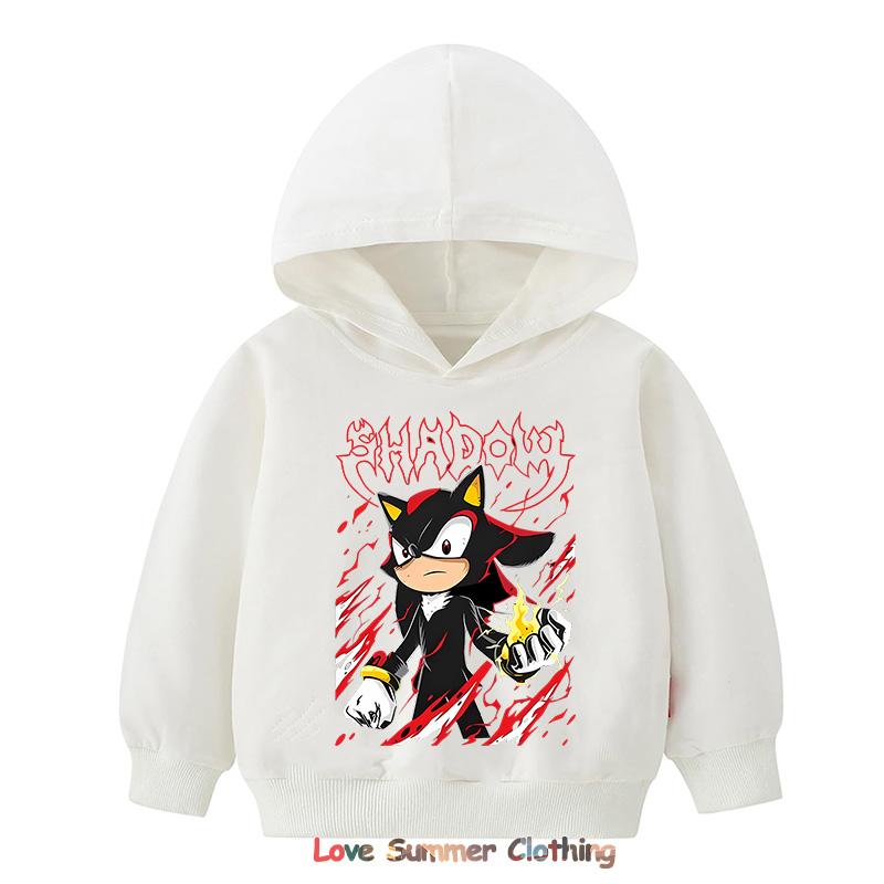 2025 Shadow Kids Hoodie Boys Pullover 4-14Yrs Girls Tops Hedgehog Long Sleeve Sweatshirt Polyester