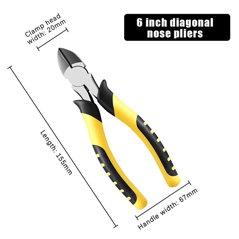 6 Inches Wire Pliers Sharp Large Opening Stripping Pliers Industrial Grade Labor-Saving Household Electrician Pliers