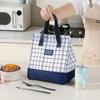 Grid Minimalist Oxford Lunch Bag Tote With Insulated Storage Commuters For