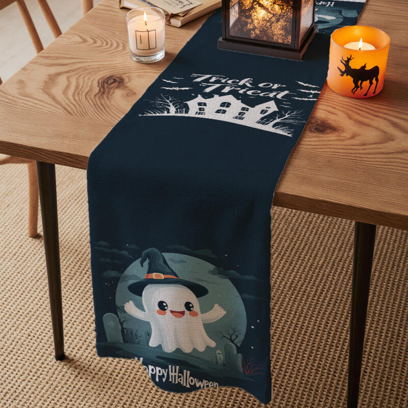 New Halloween Linen Tablecloth Holiday Table Decorations Tablecloth, Placemat, Coffee Table Cover