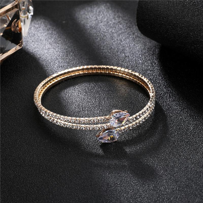 Single Row Luxury Full Diamond Bracelet Zircon Inlaid Claw Chain Bracelet Open Bracelet Jewelry