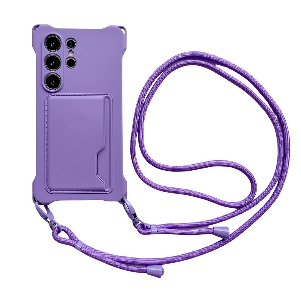 Silicone for Samsung Card Case S24Ultra Mobile Phone Case A55/A54 Apple iPhone 16 Crossbody Lanyard