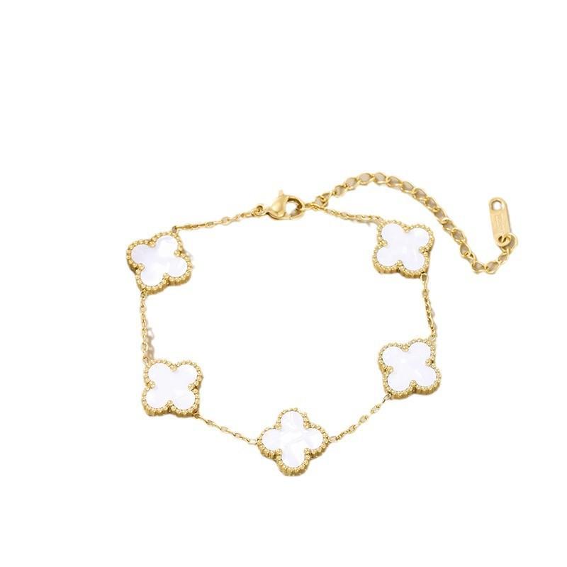 Four-leaf Clover Bracelet A Stylish and Luxurious Titanium Steel Bracelet for Women Featuring An Elegant Design and A High-end Look