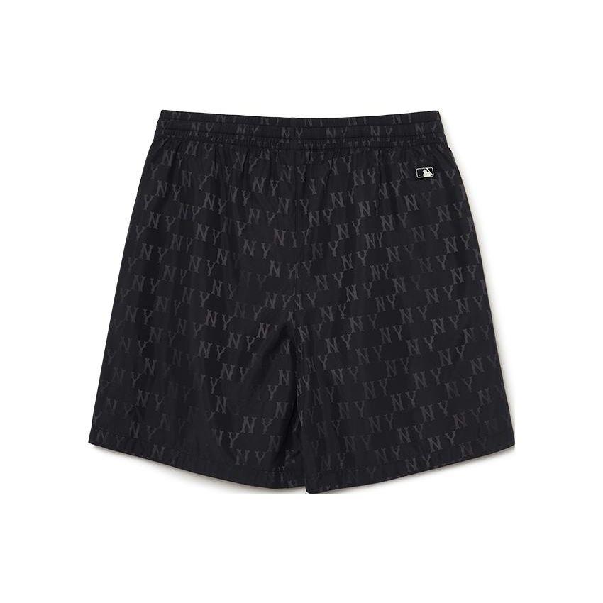 MLB New York Yankees Allover Logo Print Elastic Waist Sports Casual Shorts Unisex shorts Black 3ASMM0233-50BKS