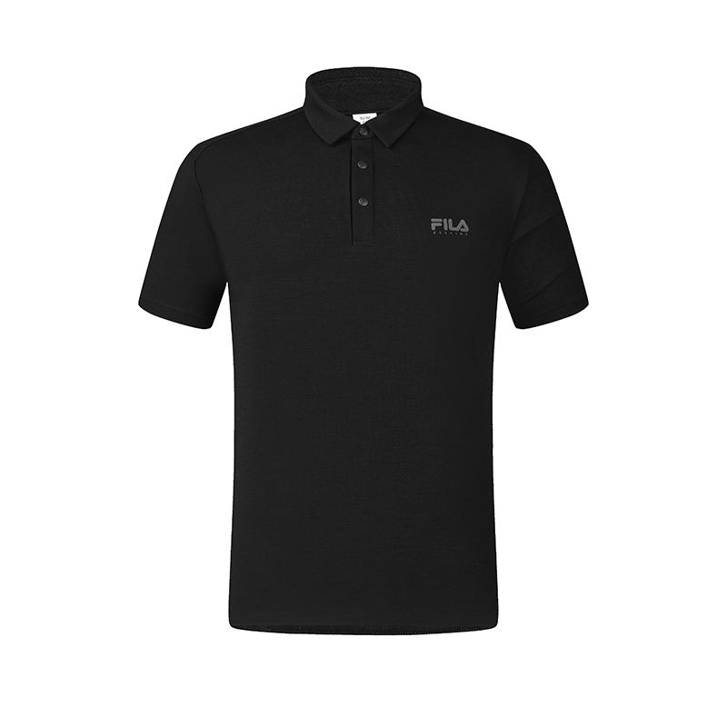 New FILA ATHLETICS SPORTCYCLING Polo Shirt Men's Pitch Black A11M518103F-BK