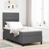 Boxspring Bed with Headboard Dark Grey 100 x 200 cm Fabric