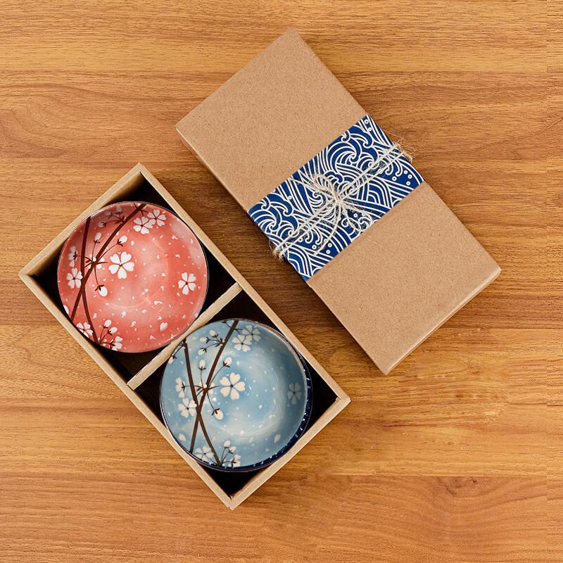 Ruhan Japanese Style Apricot Blossom Bowl & Chopstick Gift Set