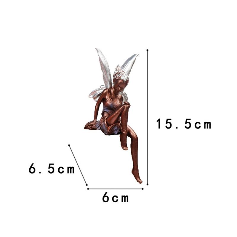 New Flower Fairy Statue Ornament Figurines With Wings Outdoor Garden Resin Craft Landscaping Yard Decoration