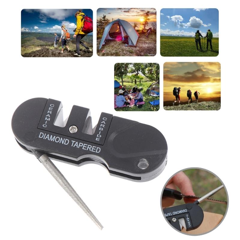 Compacts 4 in 1 Knifed Sharpener Pocket Tool Quick Edges Restorers Knifed Sharpener for Outdoor and Kitchen Use