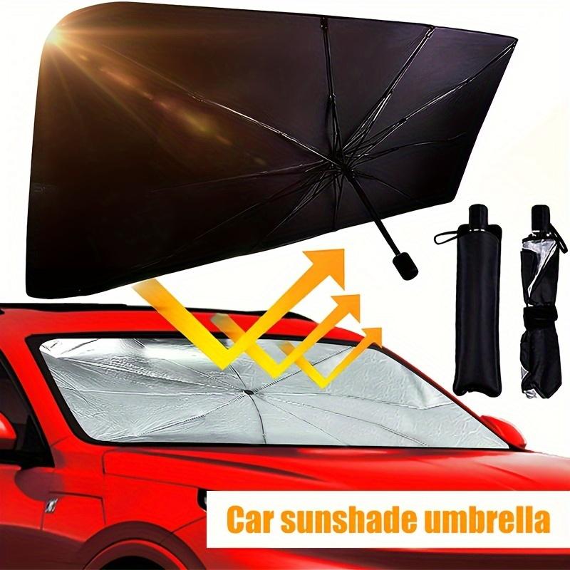 Silvery Car Sunshade - Front Windshield Heat Insulation & UV Protection, Roll-Up Design for Easy Storage - Suitable for All Car Models