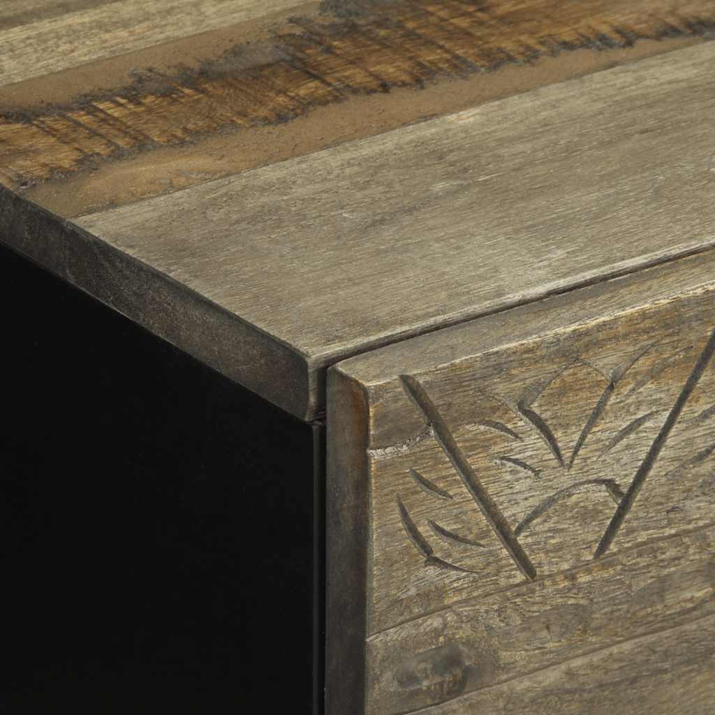 Nightstand Light Grey 40x33x46 cm Solid Mango Wood