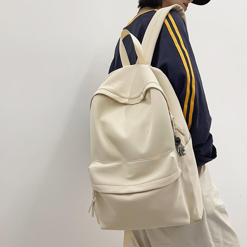 Herren Rucksack mit großem Fassungsvermögen Damen Rucksack einfarbig Studenten Schultasche