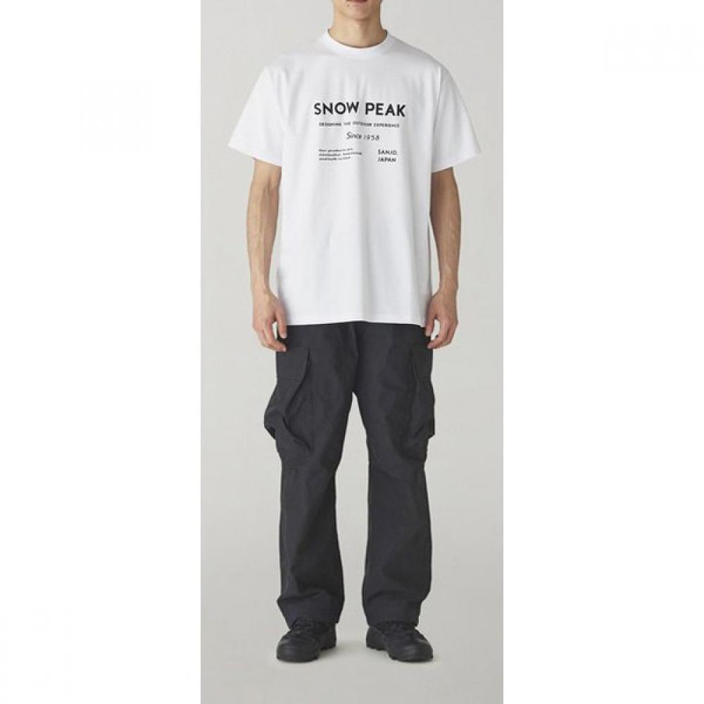 Snow Peak Sp Typography T ShirT TS 24au10102wh whiTe S Size [ouTdoor cuT Sew menS]
