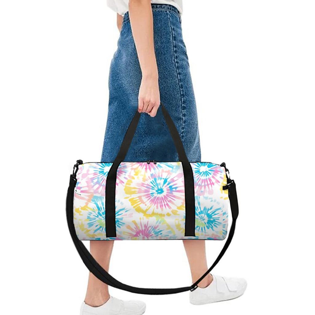 Tie-dye Pattern 2D Cartoon School Travel Bag Large Capacity Zipper Luggage Bag Best Gift for Boys Girls Fashion Style