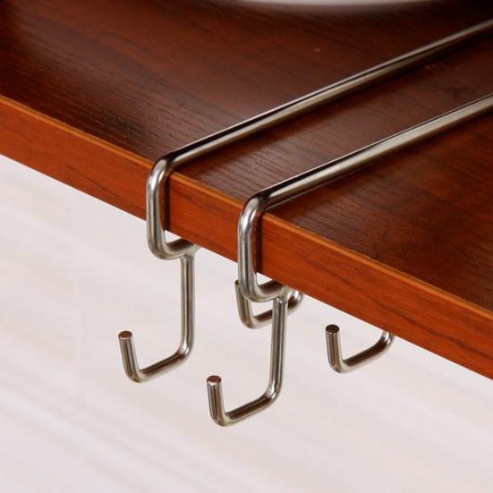 Tea Coffee Cup Holder Mug Metal Rack Under Shelf Board Hook Cupboard Organizer