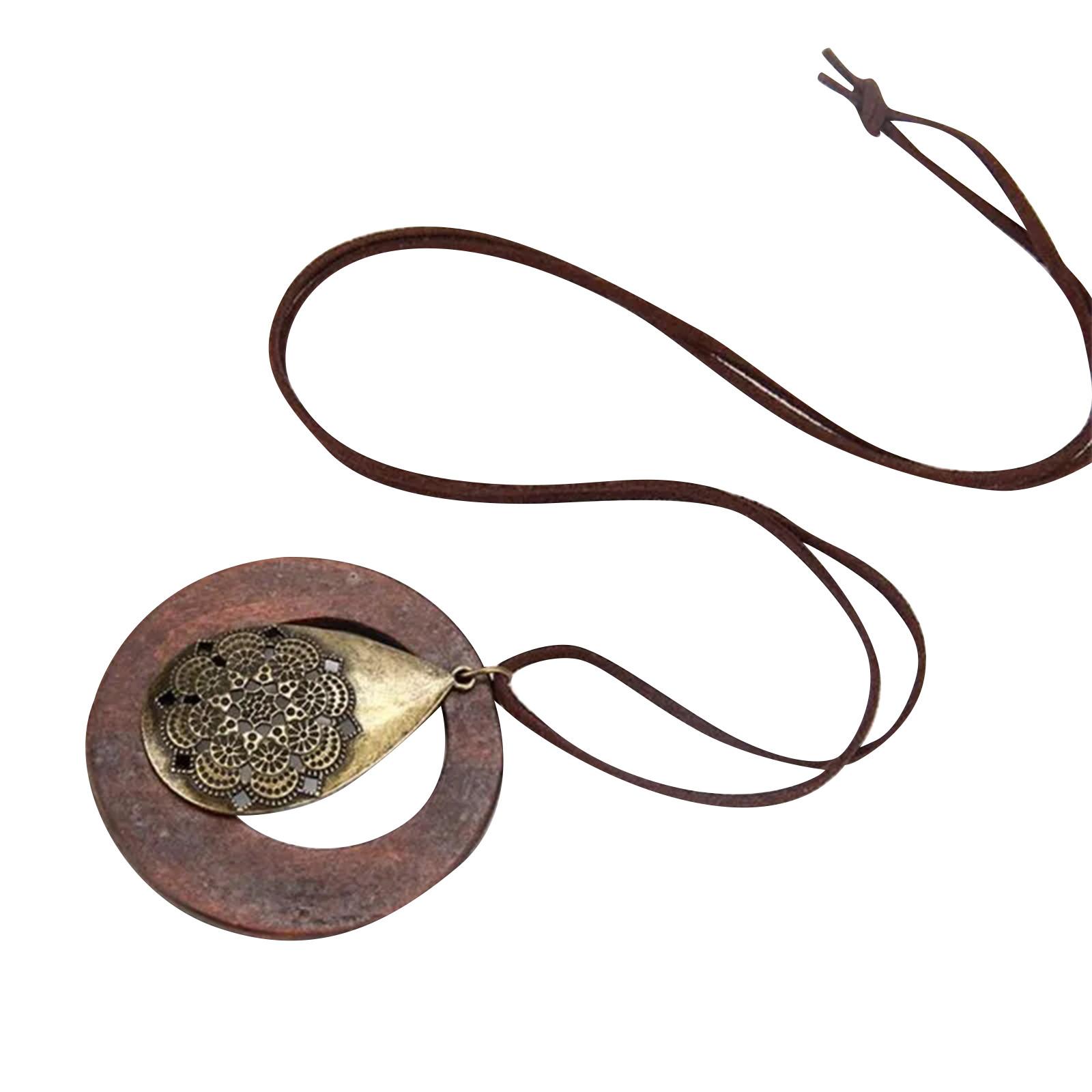 

Exaggerated Sweater Chain Long Winter Retro Fashion Versatile Crystal Necklace Accessories Necklaces For Women One Size коричневый