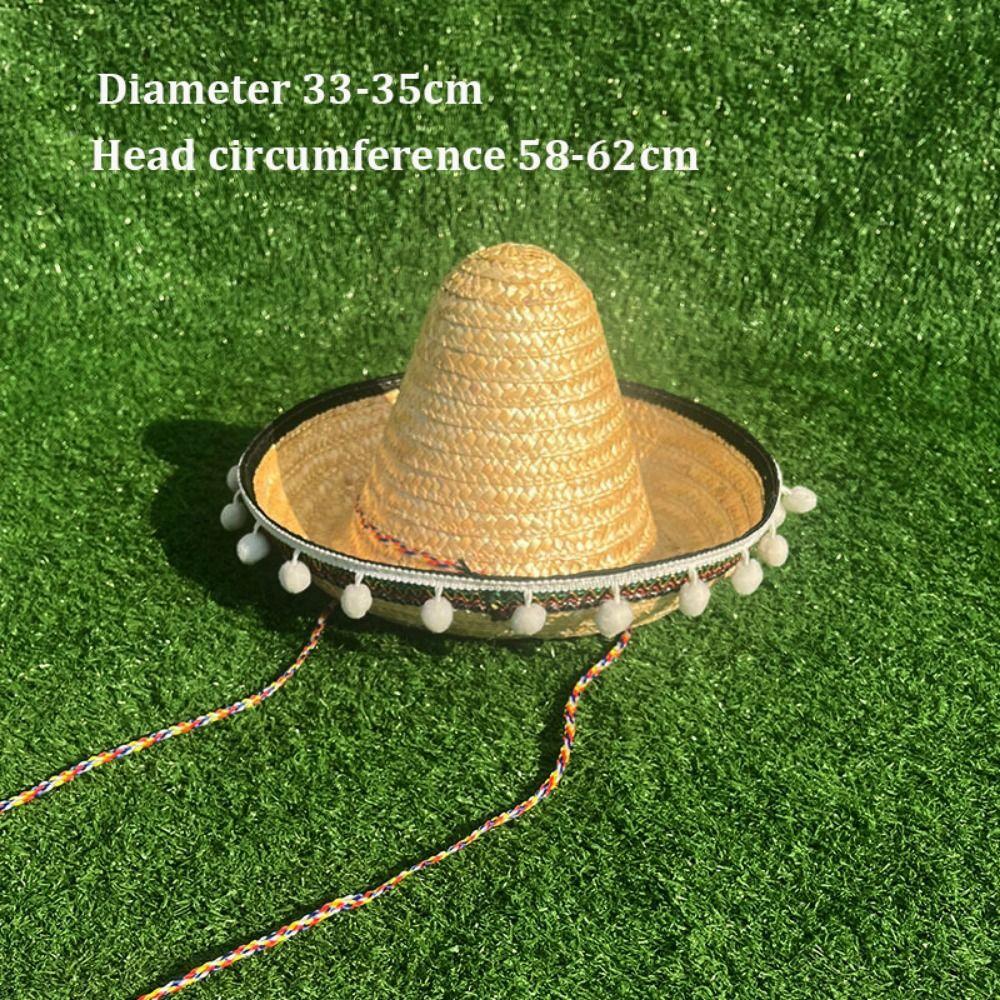 Colorful Straw Hats Mexican Style Men Women Summer Hats New Wide Brim Hats  for Halloween Party