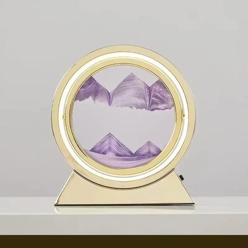 Sandscape Kinetic Sand Art Picture Quicksand Table Lamp Dynamic Liquid Hourglass Moving Sand Painting Flowing Sand Home Decor