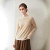 100% Cashmere Women's Slimming Color Block Two-Piece Round Neck Sweater
