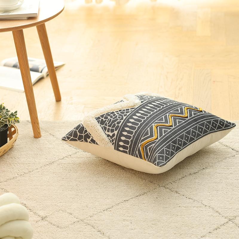 Cotton and Linen Pillow B&B Living Room Sofa Nap Cushion Bay Window Bedside Car Decorative Waist Pillow Case