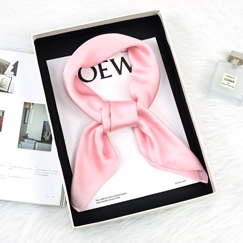 Spring/Autumn Solid Color Silk Scarf: 70cm Stylish & Versatile Women's Neck Accessory