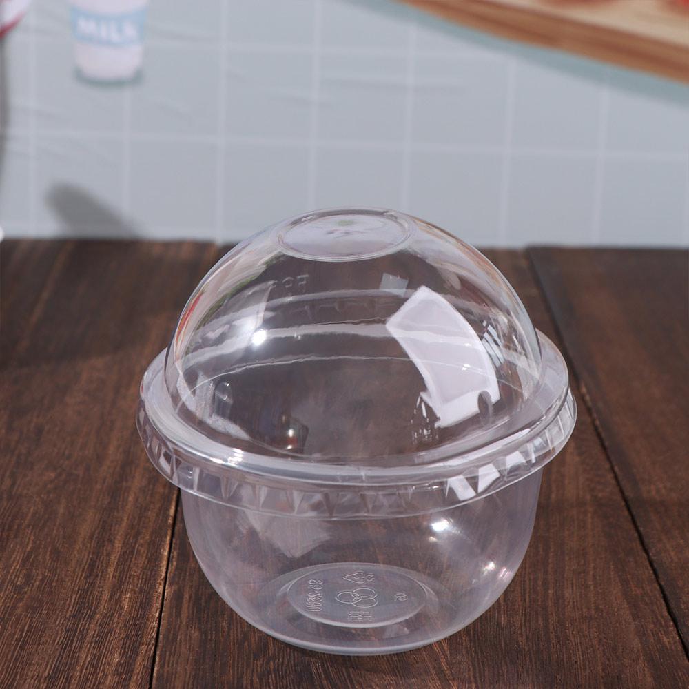 50pcs 250/360/500ML Disposable Cake Cup Transparent Salad Cup Multipurpose Ice Cream Cup Business