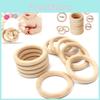 Elegant Baby Newborn Natural Round Wood Teething Rings Perfect For Diy Gifts