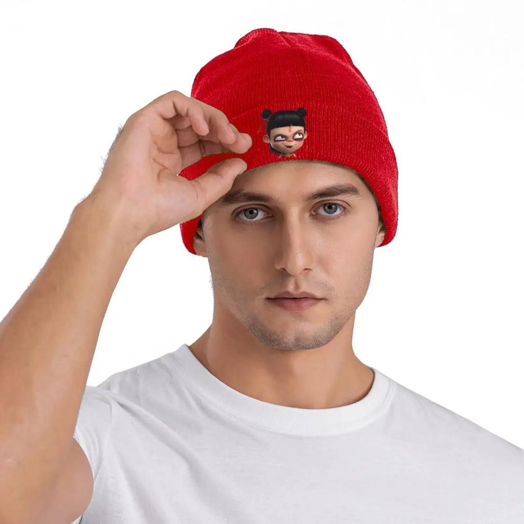 Nezha's Funny Expression Bonnet Hats Beanie Hats Pattern Knit Hat Autumn Winter Cute Men Women Kpop Elastic Cap