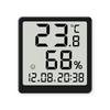 Reloj despertador multifuncional ultradelgado: Monitor de Temperatura y Humedad Interior, Termómetro Electrónico, Adherible Magnéticamente al Refrigerador
