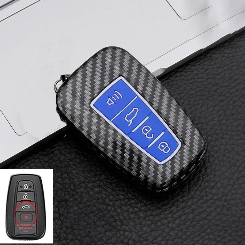 ABS Carbon Fiber Car Key Case Cover Shell For Toyota Prius Camry Corolla CHR C-HR RAV4 Land Cruiser Prado Protector Accessories