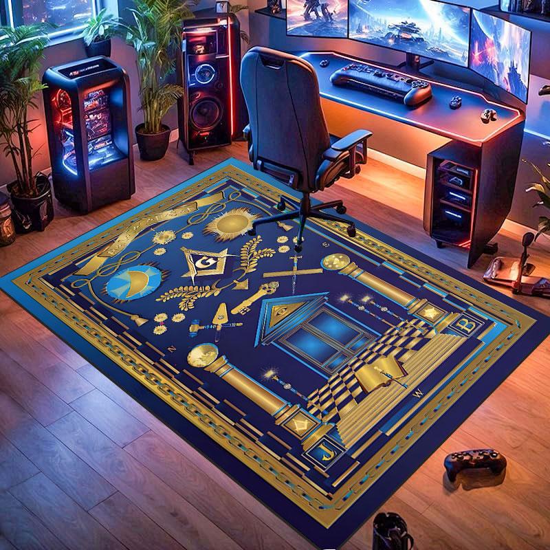 Freemason symbol rug, suitable for living room, bedroom, game room, computer room and home décor.