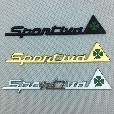 Autocolante Embleme Metalice Aripă Alfa Romeo SPORTIVA Trifoi cu Patru Frunze