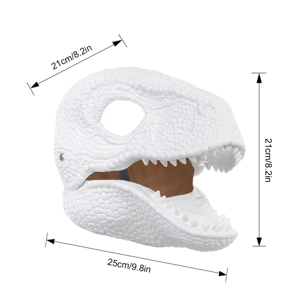 Máscara de Dinosaurio 3D Raptor Realista Dino Mandíbula Móvil Máscara de Dinosaurio PVC de Alta Calidad Cubrecabezas Halloween Juguete para Niños Regalo de Carnaval