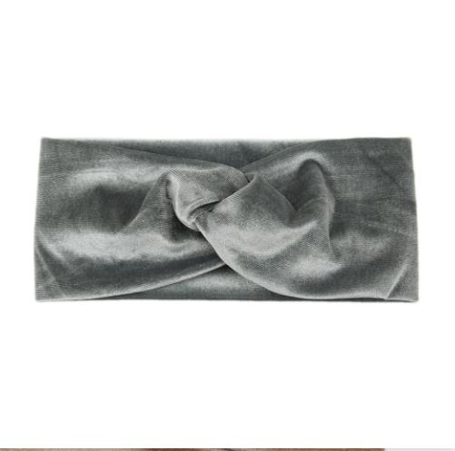Fashion Solid Color Gold Velvet Cross Stretch Fabric Women Girl Headband Headpiece Turban Bandage Hair Accessories Headwear