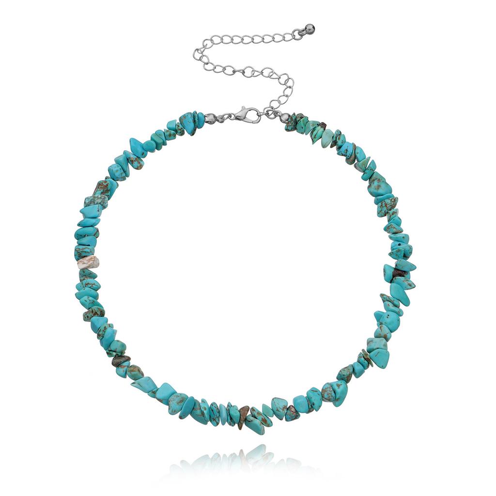 Europe, America, Irregular Turquoise Neck Chain Necklace Women, Popular New Handmade Personalized Items