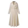 Women Casual Turn Down Collar Long Sleeve Loose Long Dress