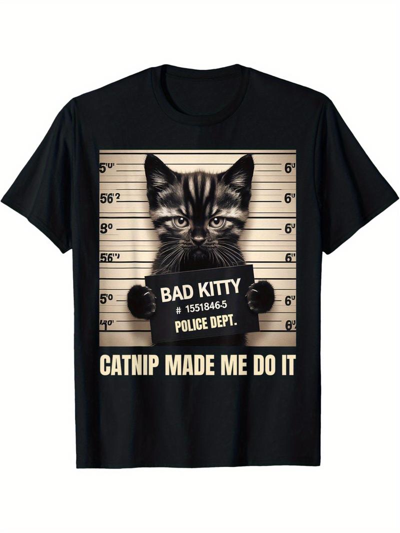 Vintage Graphic 100 Cotton TShirt Bad Kitty Catnip Made Me Do It Summer M