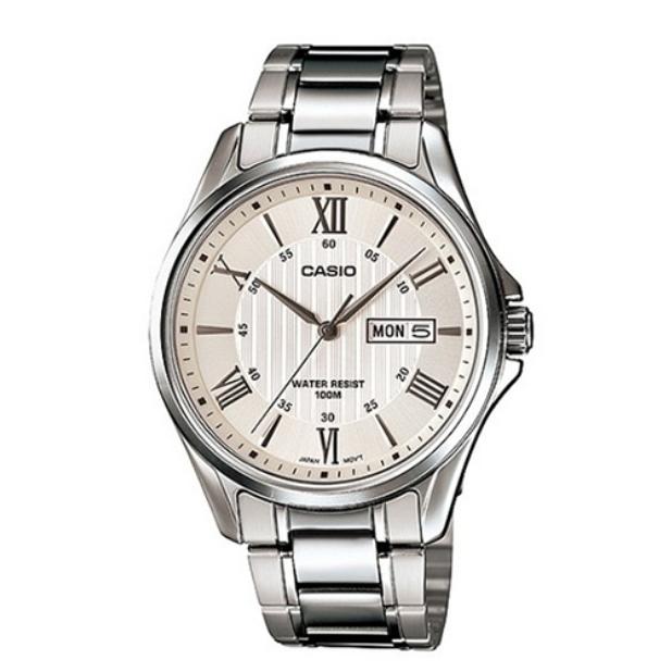 [Casio] Men's Metal Watch MTP-1384D series, 4 Colors (Black / Blue / Beige / White)