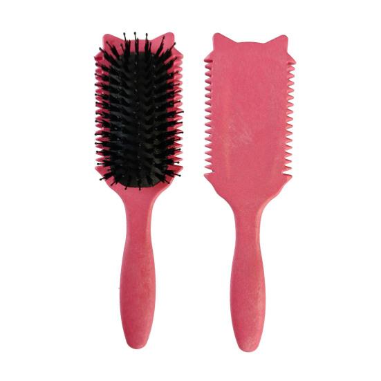 Cat Ear Curl Defining Brush Scalp Massage Reduces Frizz Anti-static Hair Comb Portable Men Women Hair Volumizing Detangling Bristles Brush