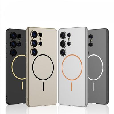 Samsung S25 Ultra Fijn Gat Mobiele Telefoonhoesje Trendy Merk Creatief Dunne Cirkel Magnetische Absorptie Draadloos Opladen Ultradun Harde Schaal