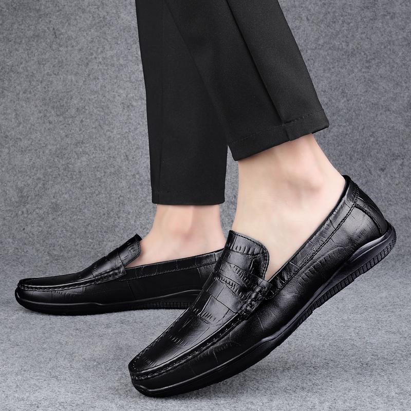 Pánské mokasíny z pravé kůže, ručně vyráběné kožené boty, ležérní boty pro řízení, nazouvací boty, luxusní pohodlné mokasíny