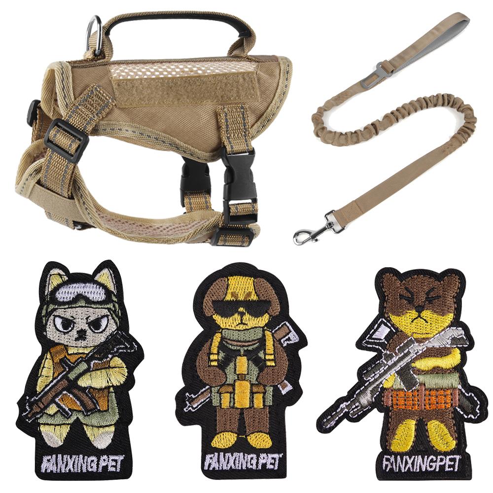 5-piece Set Light Tactical Cat Harness Summer Pet Outdoor Walking Supplies for Small Dogs Cats Breathable Kitten Puppy Harnesses