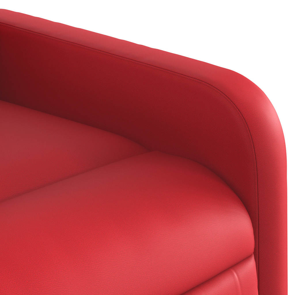 Electric Recliner Chair In Red Artificial Leather